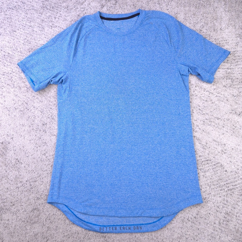 Lululemon Shirt Mens Small Drysense Training Crew Neck Short Sleeve Blue Tee